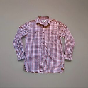 Duck Head Casual Flannel Button Down Shirt Men’s Medium Cotton Red/Pink Wash